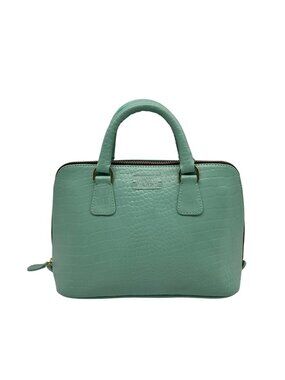 WKND WYFR  Aquamarine Croc Embossed Leather Convertible Satchel